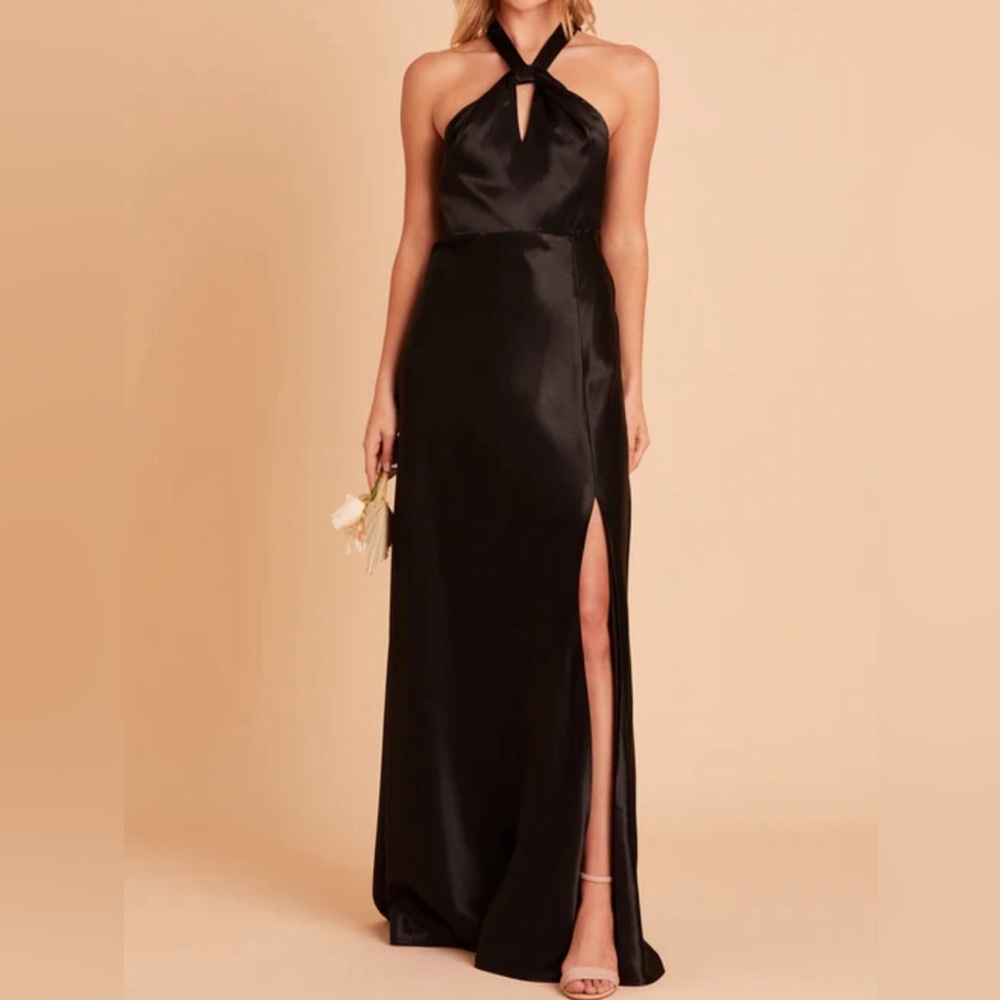 Birdy Grey Monica Dress Shiny Satin Black